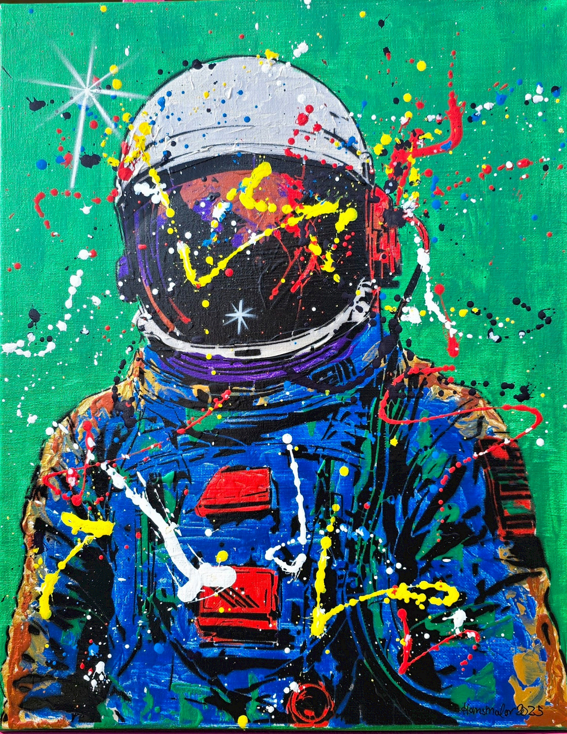 Astronaut Green Sky