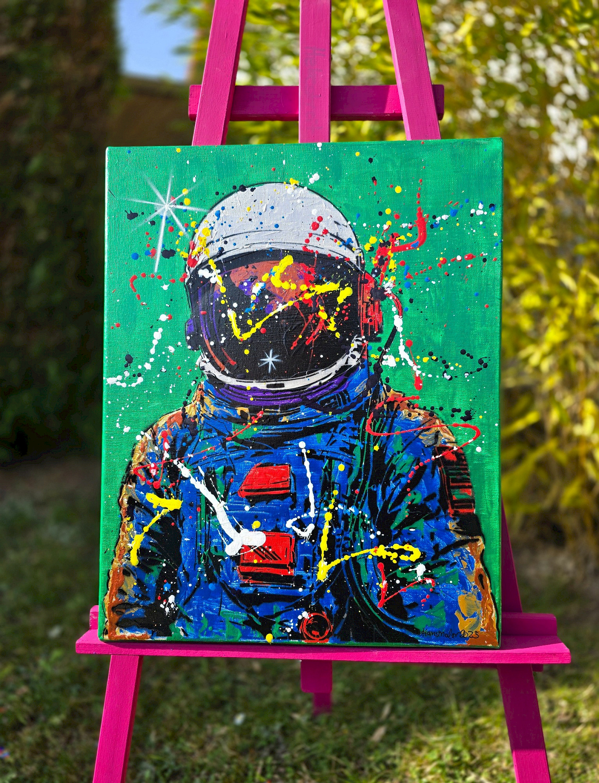 Astronaut Green Sky
